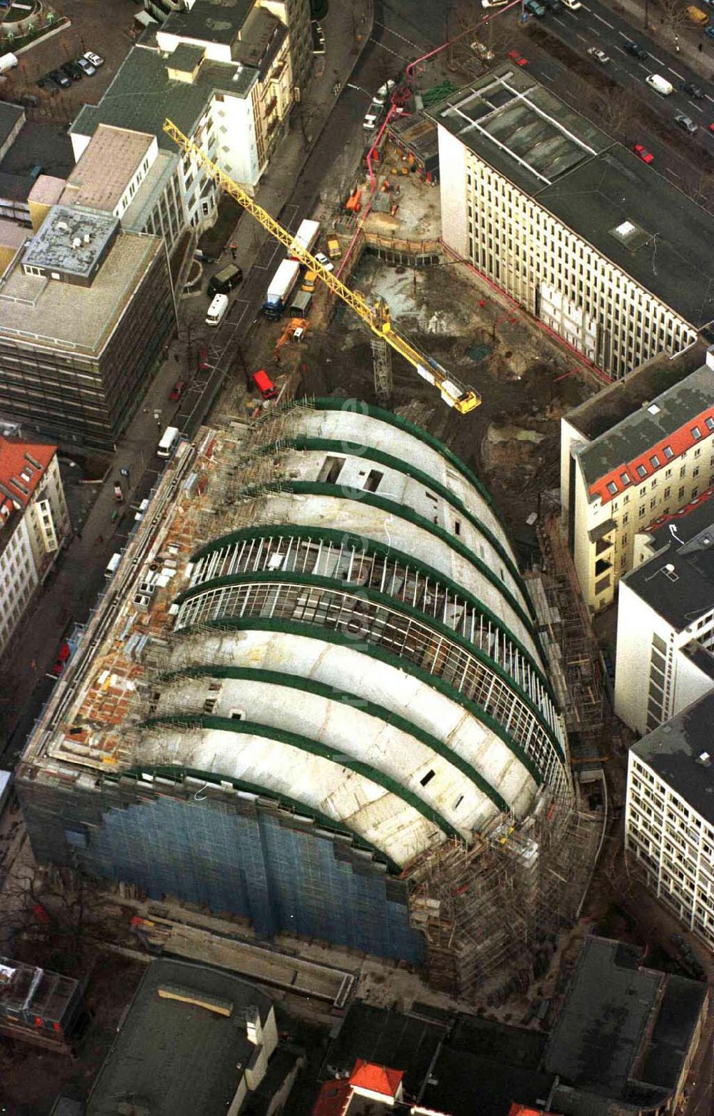 Berlin von oben - Bau des Ludwig-Erhard-Hauses / Berliner Börse am Bahnhof Zoo