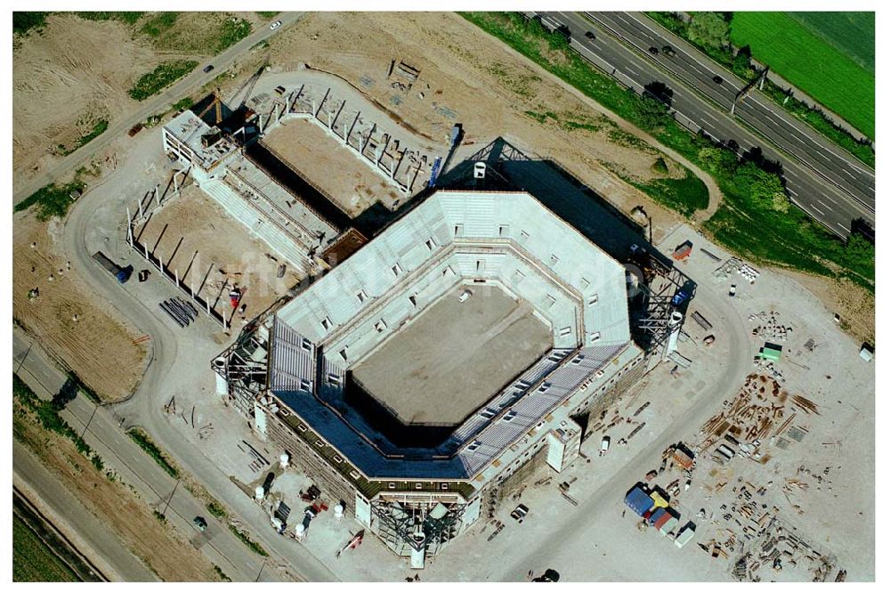 Luftbild Mannheim - Bau der Mannheim Arena