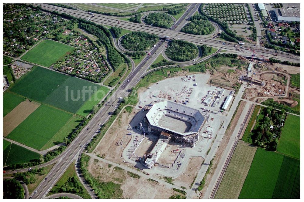 Luftbild Mannheim - Bau der Mannheim Arena