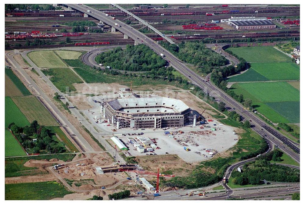 Luftaufnahme Mannheim - Bau der Mannheim Arena