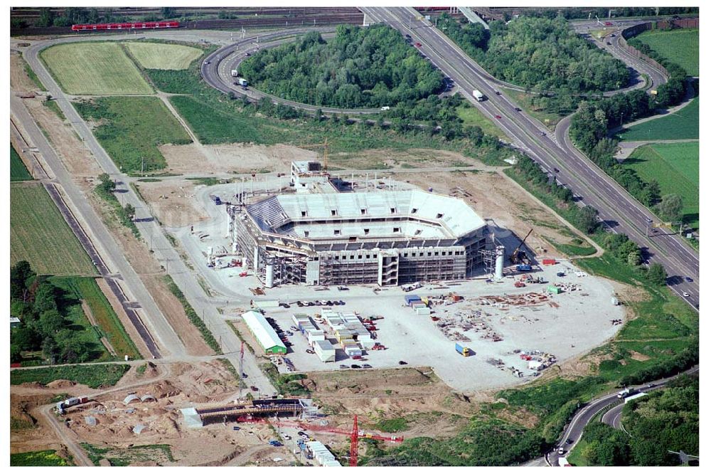 Mannheim von oben - Bau der Mannheim Arena