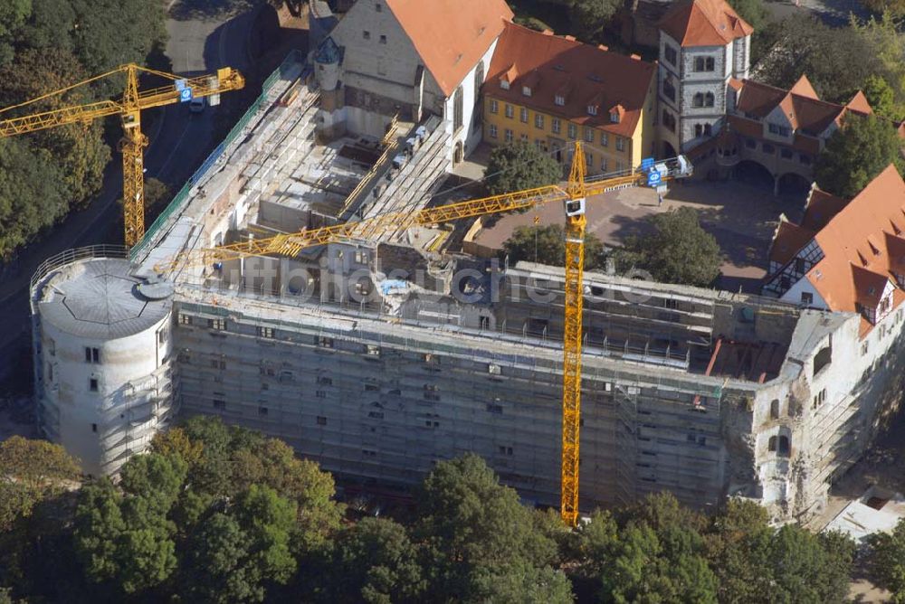 Luftaufnahme Halle - Bau an der Moritzburg in Halle