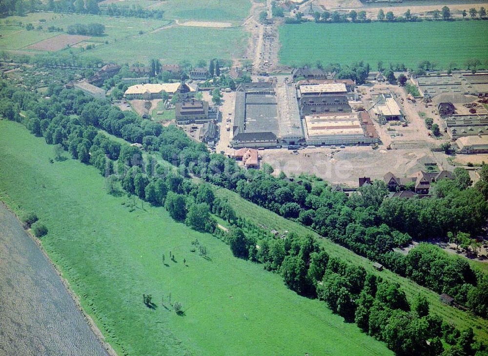 Luftaufnahme Dresden / Sachs. - Bau der Neue Messe - ein Projekt der HVB-Immobilien AG auf dem Ostragehege (Gelände des Alten Schlachthofes) in Dresden