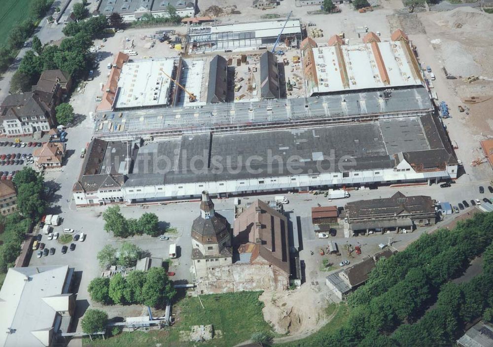 Dresden / Sachs. von oben - Bau der Neue Messe - ein Projekt der HVB-Immobilien AG auf dem Ostragehege (Gelände des Alten Schlachthofes) in Dresden