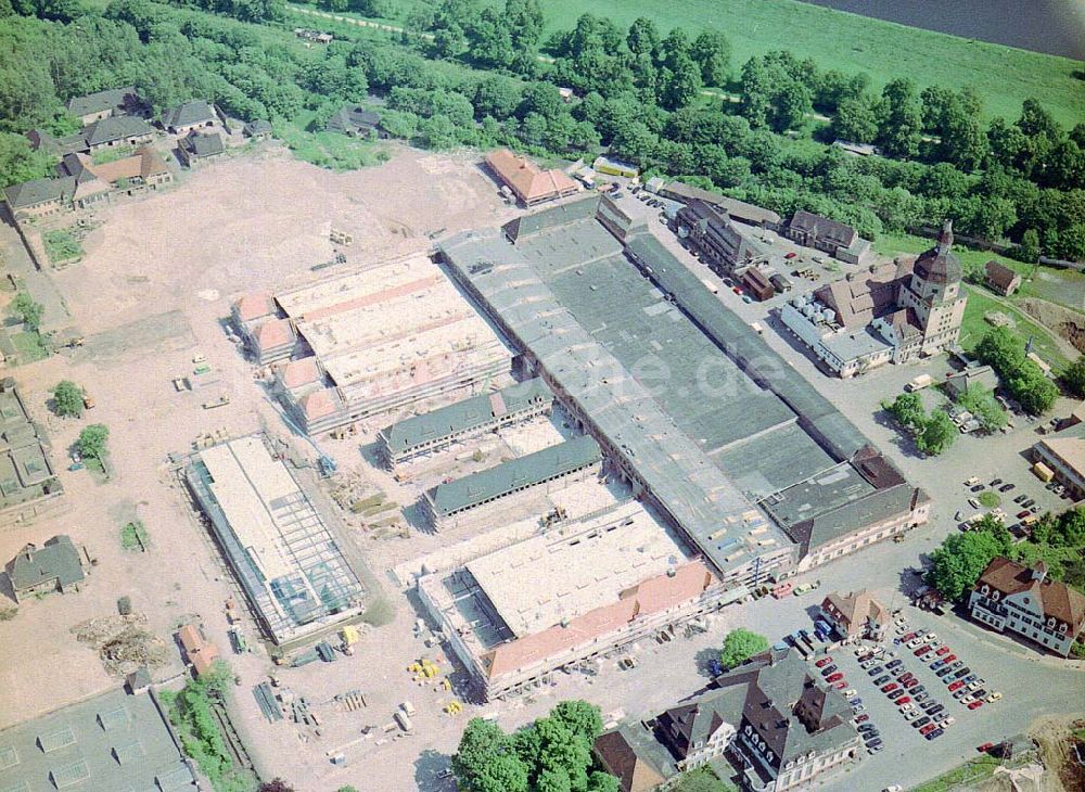 Luftbild Dresden / Sachs. - Bau der Neue Messe - ein Projekt der HVB-Immobilien AG auf dem Ostragehege (Gelände des Alten Schlachthofes) in Dresden