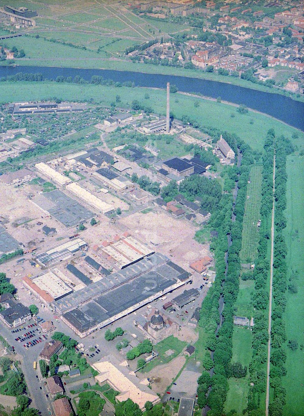 Dresden / Sachs. von oben - Bau der Neue Messe - ein Projekt der HVB-Immobilien AG auf dem Ostragehege (Gelände des Alten Schlachthofes) in Dresden