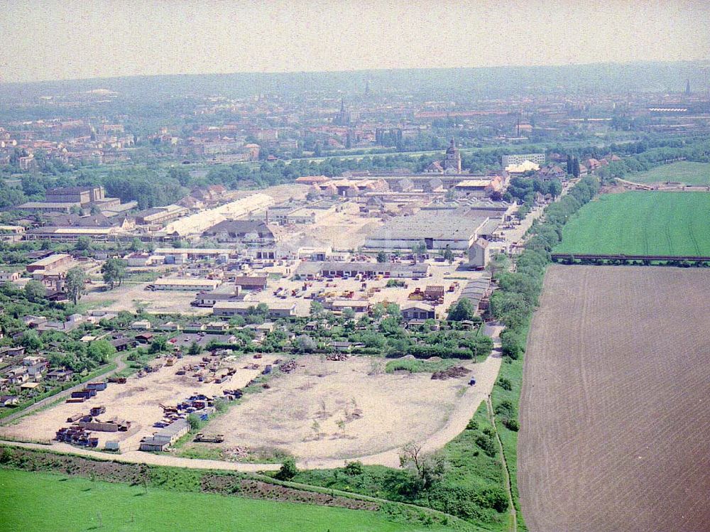 Luftaufnahme Dresden / Sachs. - Bau der Neue Messe - ein Projekt der HVB-Immobilien AG auf dem Ostragehege (Gelände des Alten Schlachthofes) in Dresden