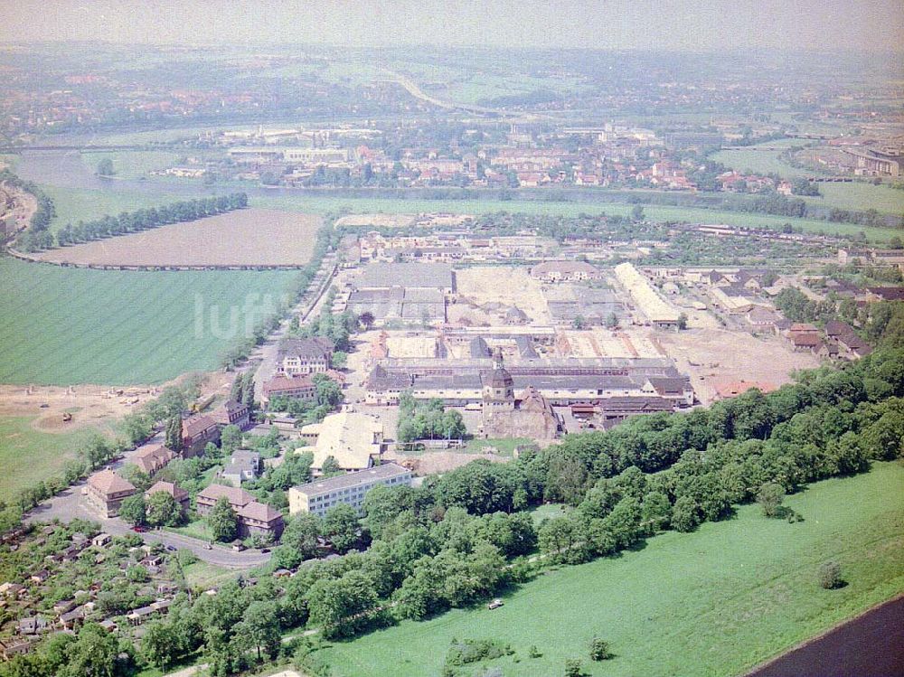 Dresden / Sachs. von oben - Bau der Neue Messe - ein Projekt der HVB-Immobilien AG auf dem Ostragehege (Gelände des Alten Schlachthofes) in Dresden