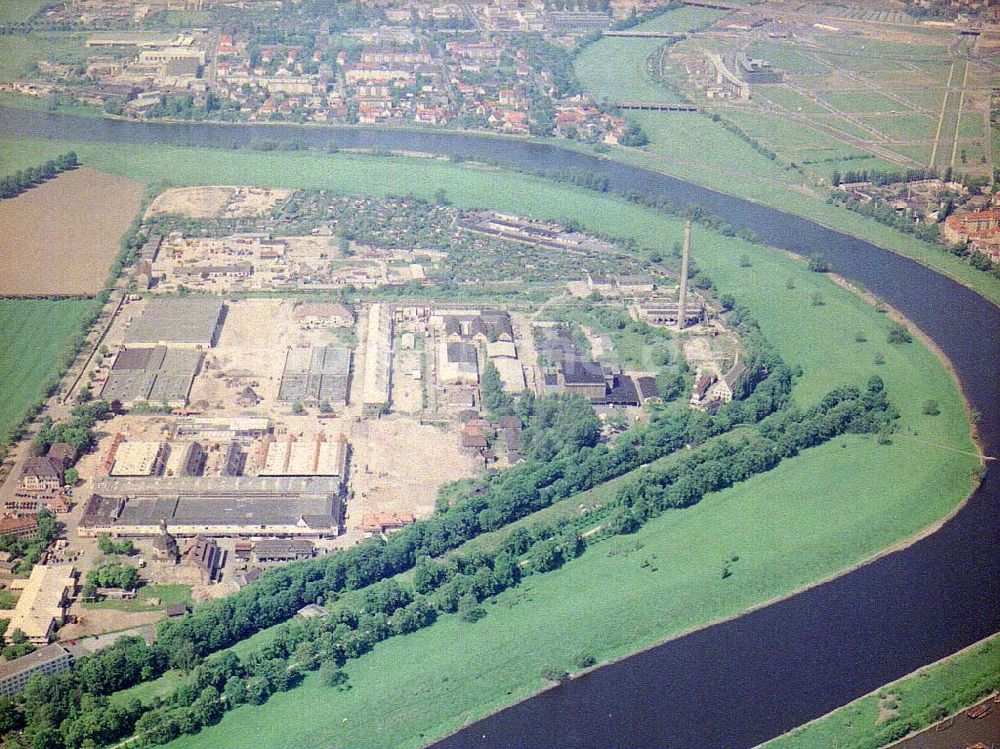 Dresden / Sachs. von oben - Bau der Neue Messe - ein Projekt der HVB-Immobilien AG auf dem Ostragehege (Gelände des Alten Schlachthofes) in Dresden