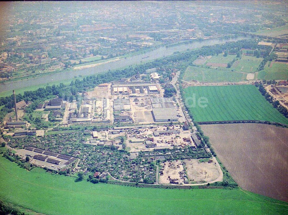 Luftaufnahme Dresden / Sachs. - Bau der Neue Messe - ein Projekt der HVB-Immobilien AG auf dem Ostragehege (Gelände des Alten Schlachthofes) in Dresden