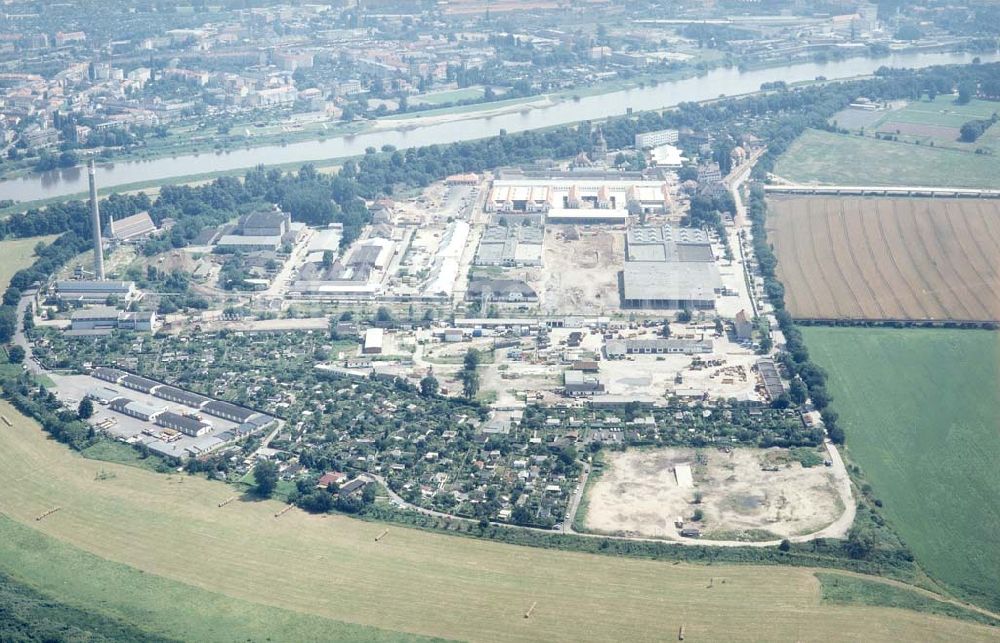 Dresden / Sachsen aus der Vogelperspektive: Bau der Neue Messe - ein Projekt der HVB-Immobilien AG auf dem Ostragehege (Gelände des Alten Schlachthofes) in Dresden