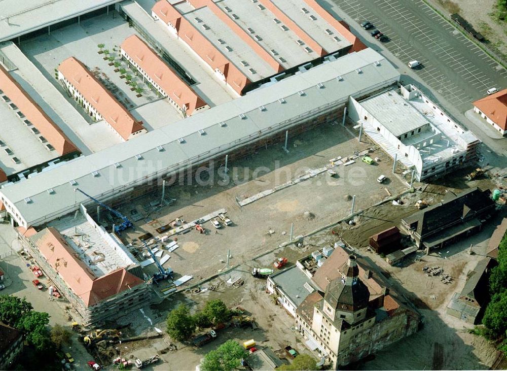 Dresden aus der Vogelperspektive: Bau der Neue Messe - ein Projekt der HVB-Immobilien AG auf dem Ostragehege (Gelände des Alten Schlachthofes) in Dresden