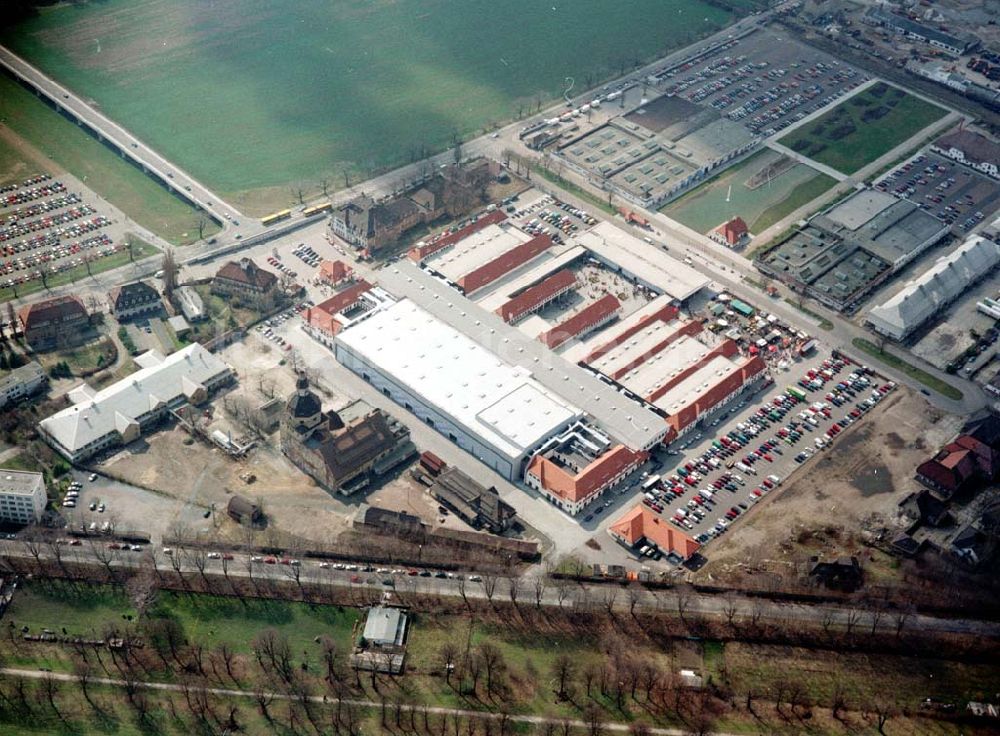 Luftbild Dresden - Bau der Neue Messe - ein Projekt der HVB-Immobilien AG auf dem Ostragehege (Gelände des Alten Schlachthofes) in Dresden