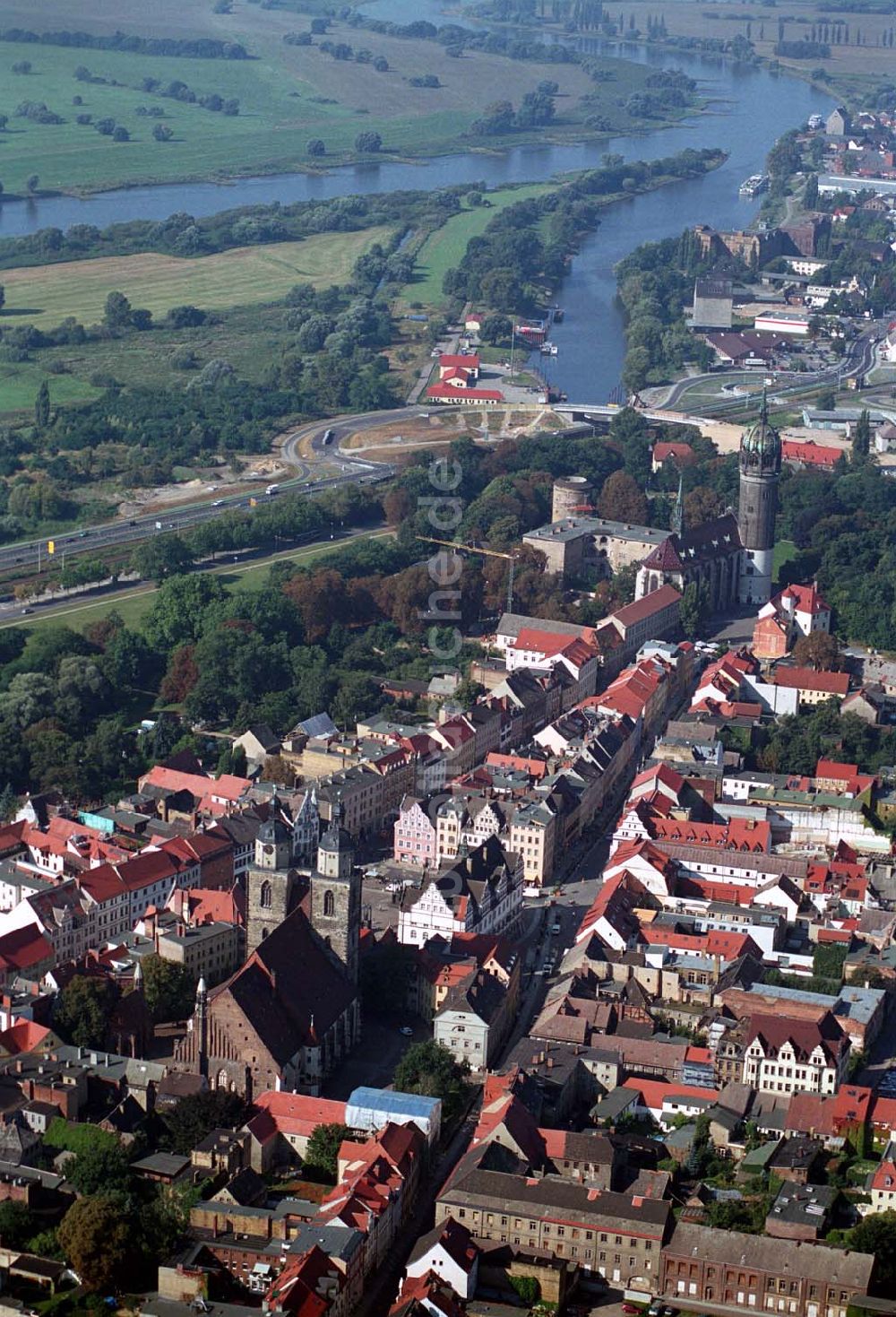 Luftaufnahme Wittenberg (Sachsen-Anhalt) - Bau der Ortsumgehungsstraße - Wittenberg (Sachsen-Anhalt)