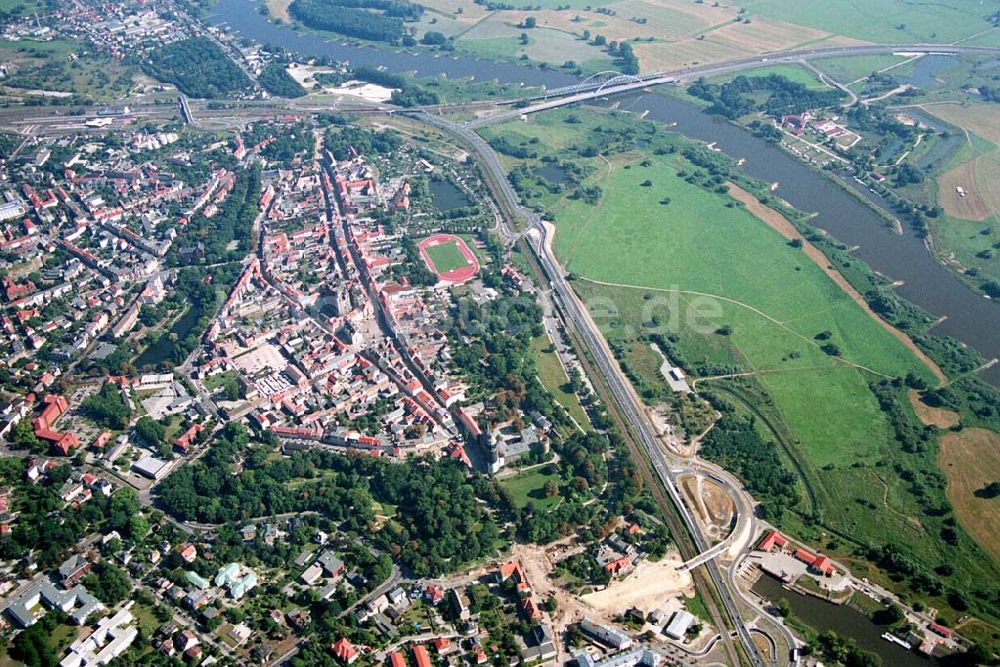 Luftaufnahme Wittenberg (Sachsen-Anhalt) - Bau der Ortsumgehungsstraße - Wittenberg (Sachsen-Anhalt)