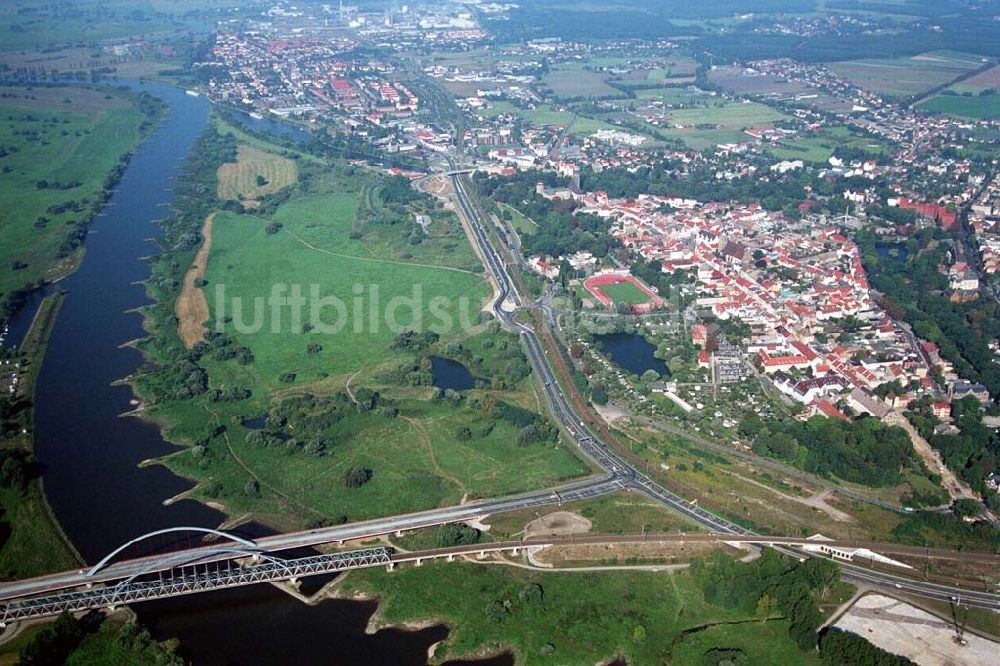 Wittenberg (Sachsen-Anhalt) von oben - Bau der Ortsumgehungsstraße - Wittenberg (Sachsen-Anhalt)