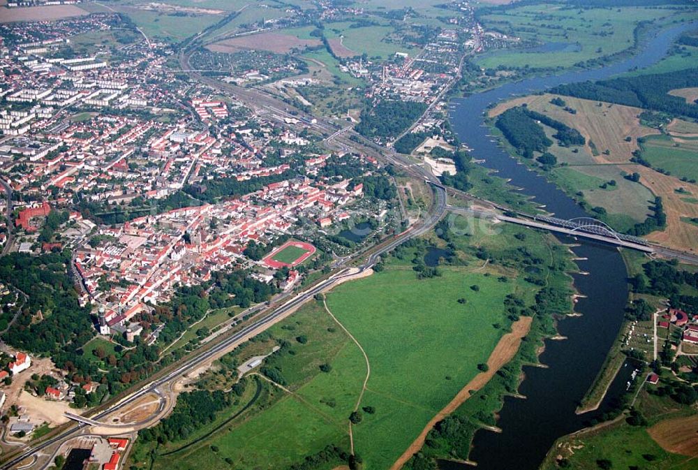 Luftaufnahme Wittenberg (Sachsen-Anhalt) - Bau der Ortsumgehungsstraße - Wittenberg (Sachsen-Anhalt)