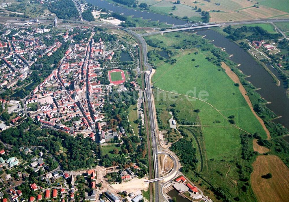 Wittenberg (Sachsen-Anhalt) von oben - Bau der Ortsumgehungsstraße - Wittenberg (Sachsen-Anhalt)