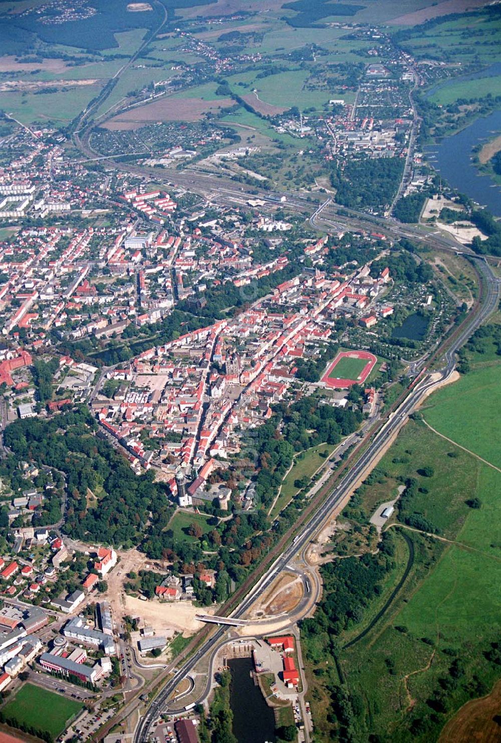 Wittenberg (Sachsen-Anhalt) von oben - Bau der Ortsumgehungsstraße - Wittenberg (Sachsen-Anhalt)