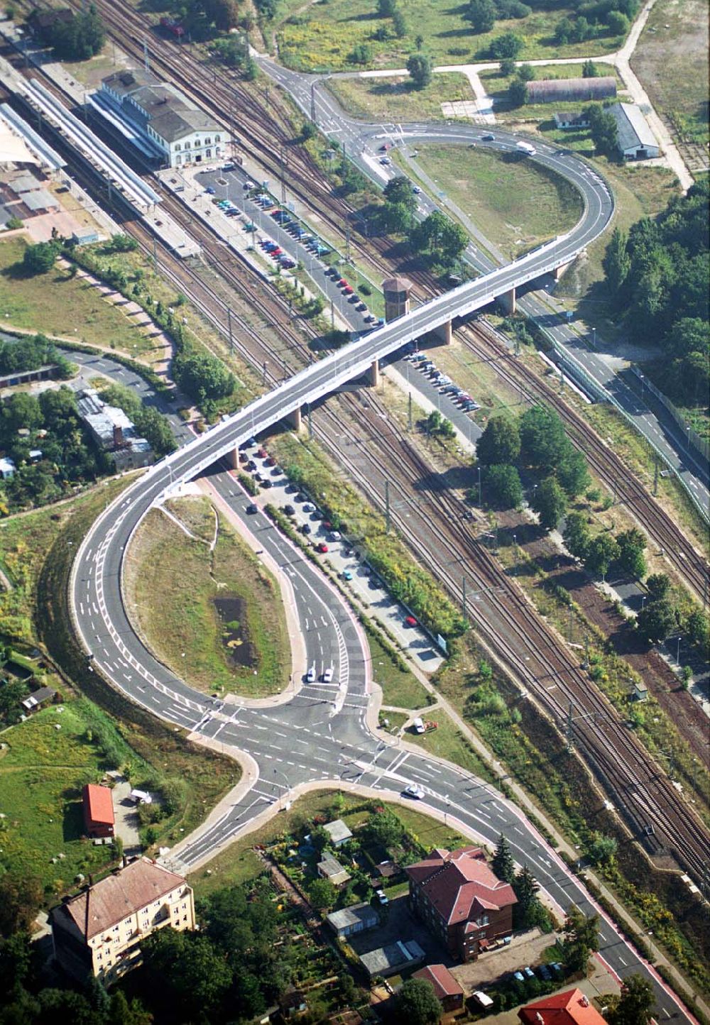 Wittenberg (Sachsen-Anhalt) aus der Vogelperspektive: Bau der Ortsumgehungsstraße - Wittenberg (Sachsen-Anhalt)