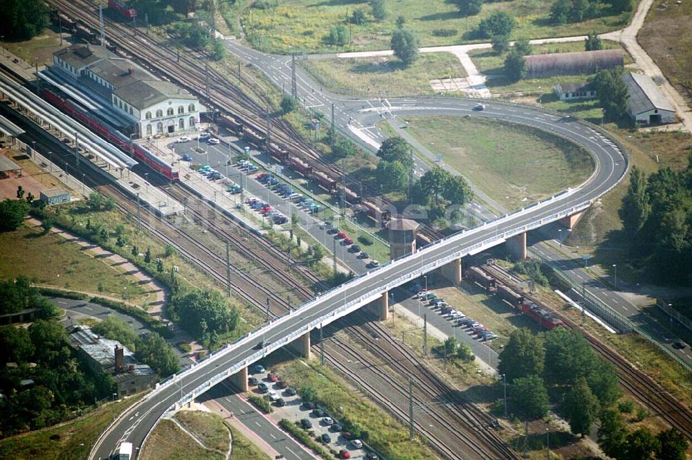 Wittenberg (Sachsen-Anhalt) aus der Vogelperspektive: Bau der Ortsumgehungsstraße - Wittenberg (Sachsen-Anhalt)