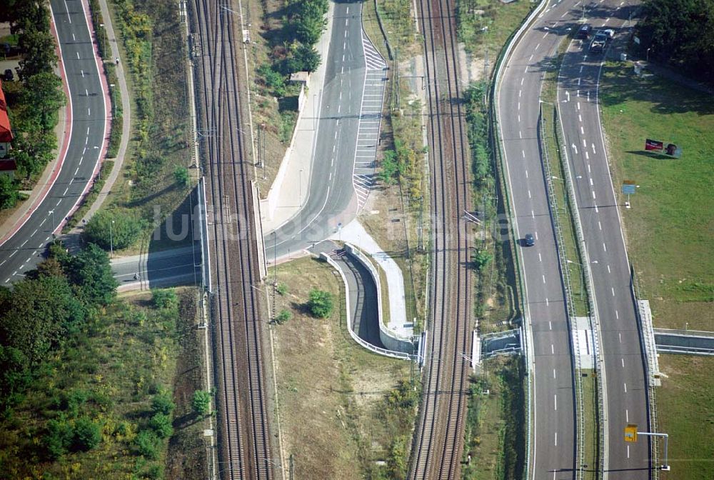 Wittenberg (Sachsen-Anhalt) aus der Vogelperspektive: Bau der Ortsumgehungsstraße - Wittenberg (Sachsen-Anhalt)