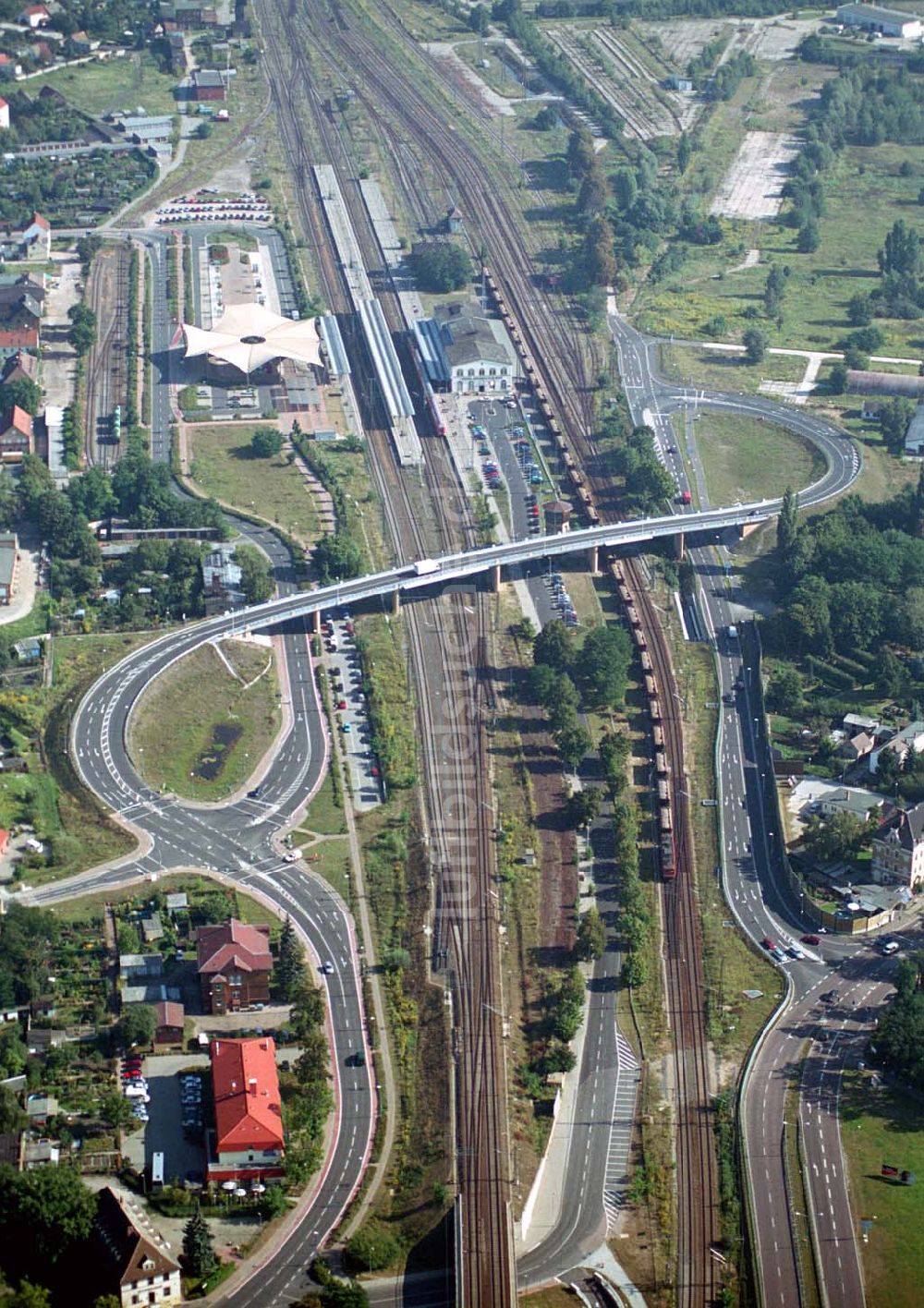 Wittenberg (Sachsen-Anhalt) aus der Vogelperspektive: Bau der Ortsumgehungsstraße - Wittenberg (Sachsen-Anhalt)