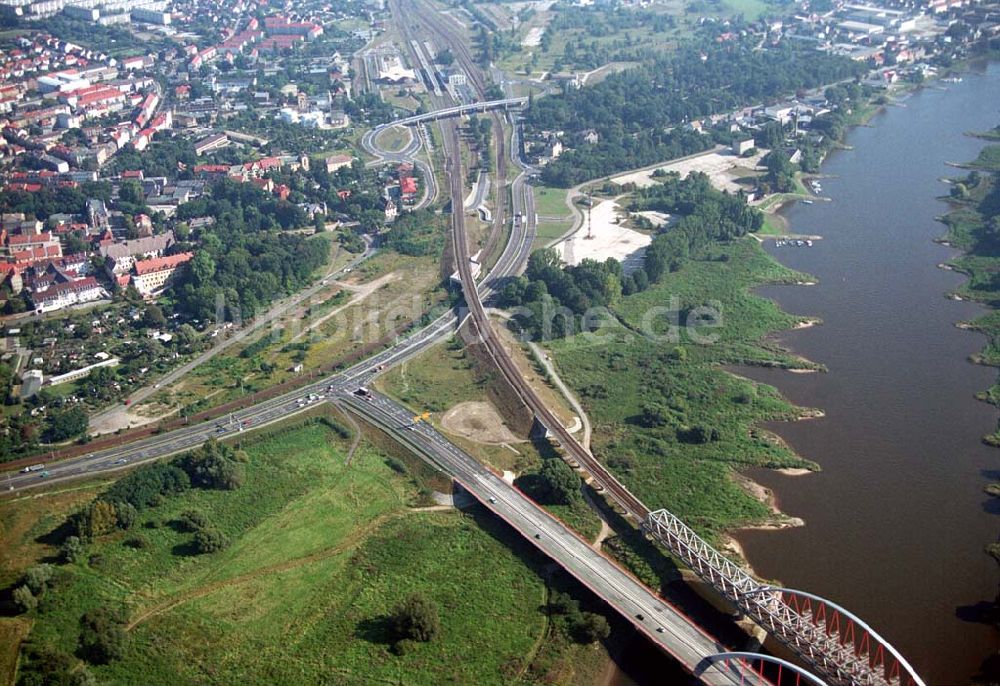 Luftaufnahme Wittenberg (Sachsen-Anhalt) - Bau der Ortsumgehungsstraße - Wittenberg (Sachsen-Anhalt)