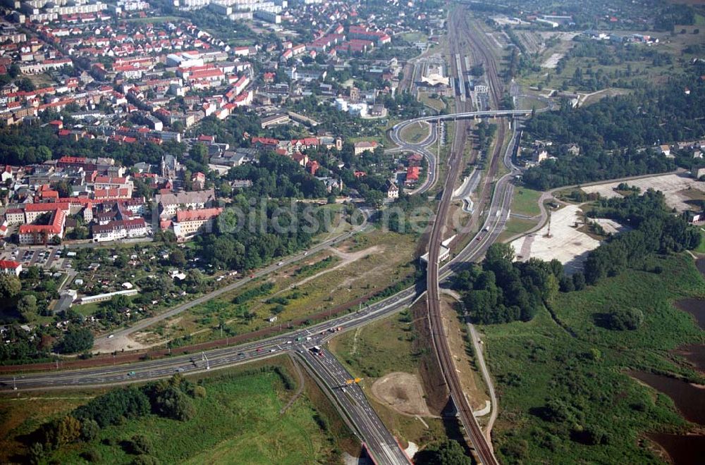 Wittenberg (Sachsen-Anhalt) von oben - Bau der Ortsumgehungsstraße - Wittenberg (Sachsen-Anhalt)