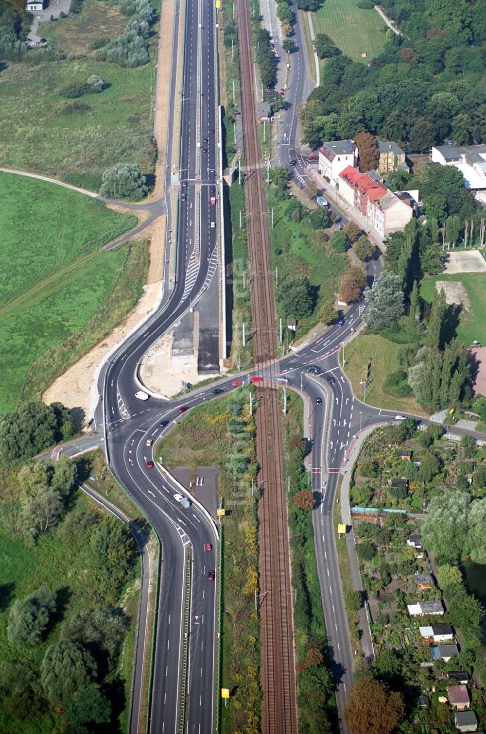 Wittenberg (Sachsen-Anhalt) von oben - Bau der Ortsumgehungsstraße - Wittenberg (Sachsen-Anhalt)