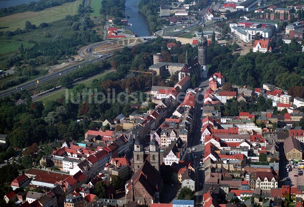 Wittenberg (Sachsen-Anhalt) aus der Vogelperspektive: Bau der Ortsumgehungsstraße - Wittenberg (Sachsen-Anhalt)