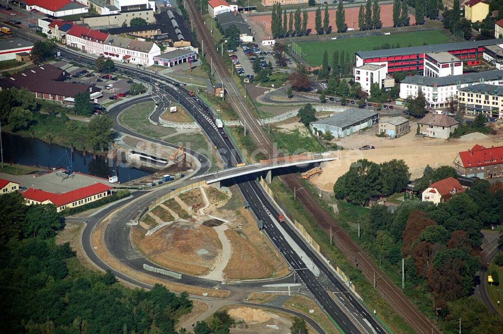 Luftaufnahme Wittenberg (Sachsen-Anhalt) - Bau der Ortsumgehungsstraße - Wittenberg (Sachsen-Anhalt)