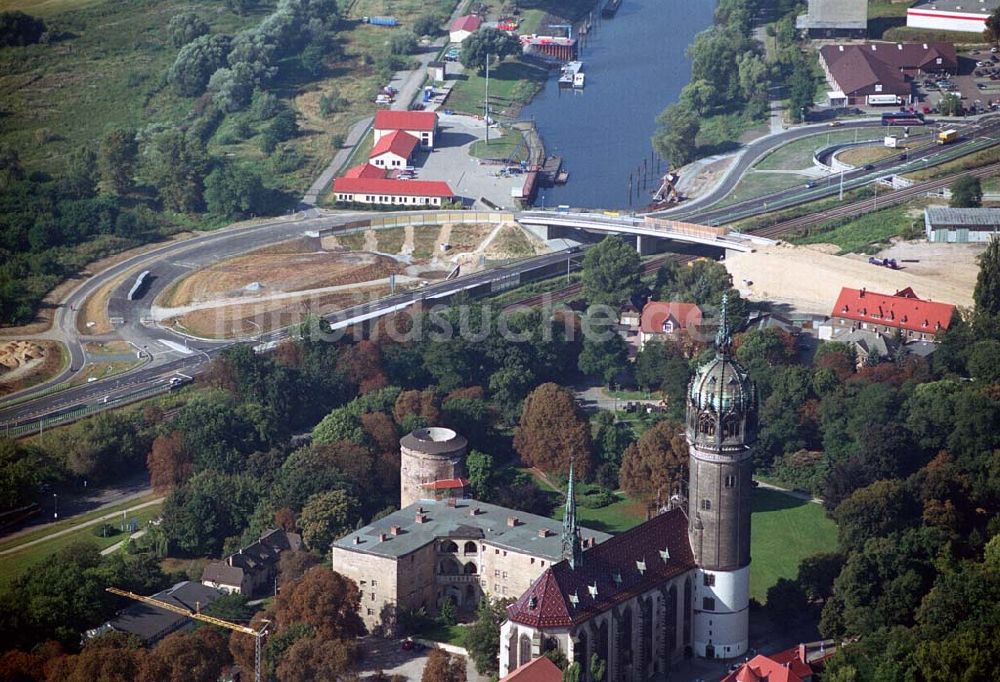 Wittenberg (Sachsen-Anhalt) aus der Vogelperspektive: Bau der Ortsumgehungsstraße - Wittenberg (Sachsen-Anhalt)