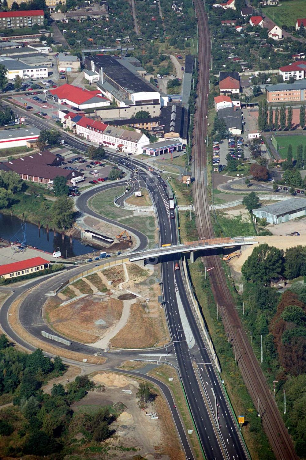 Wittenberg (Sachsen-Anhalt) von oben - Bau der Ortsumgehungsstraße - Wittenberg (Sachsen-Anhalt)