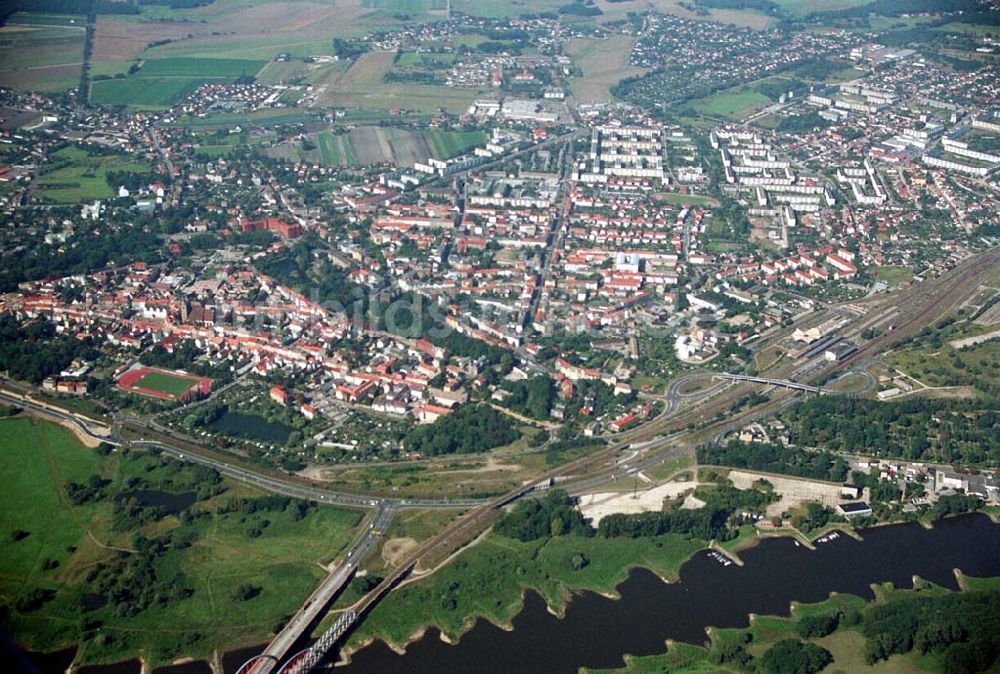 Wittenberg (Sachsen-Anhalt) aus der Vogelperspektive: Bau der Ortsumgehungsstraße - Wittenberg (Sachsen-Anhalt)