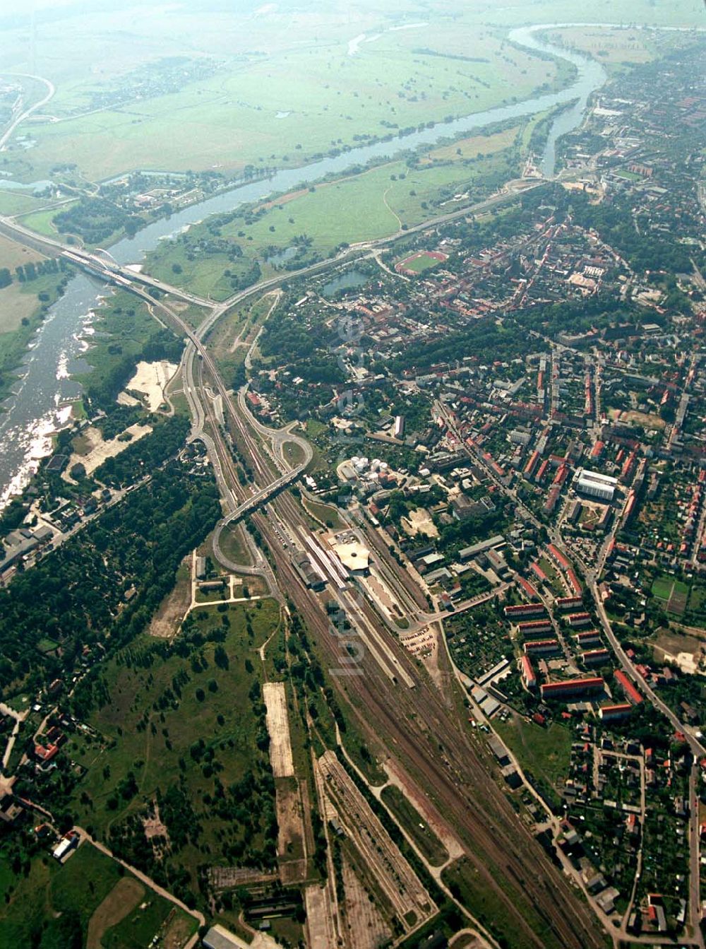 Luftaufnahme Wittenberg (Sachsen-Anhalt) - Bau der Ortsumgehungsstraße - Wittenberg (Sachsen-Anhalt)