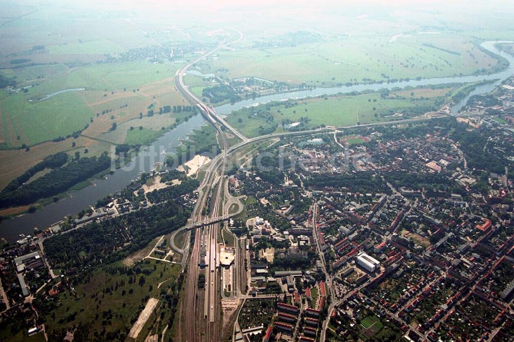 Wittenberg (Sachsen-Anhalt) von oben - Bau der Ortsumgehungsstraße - Wittenberg (Sachsen-Anhalt)