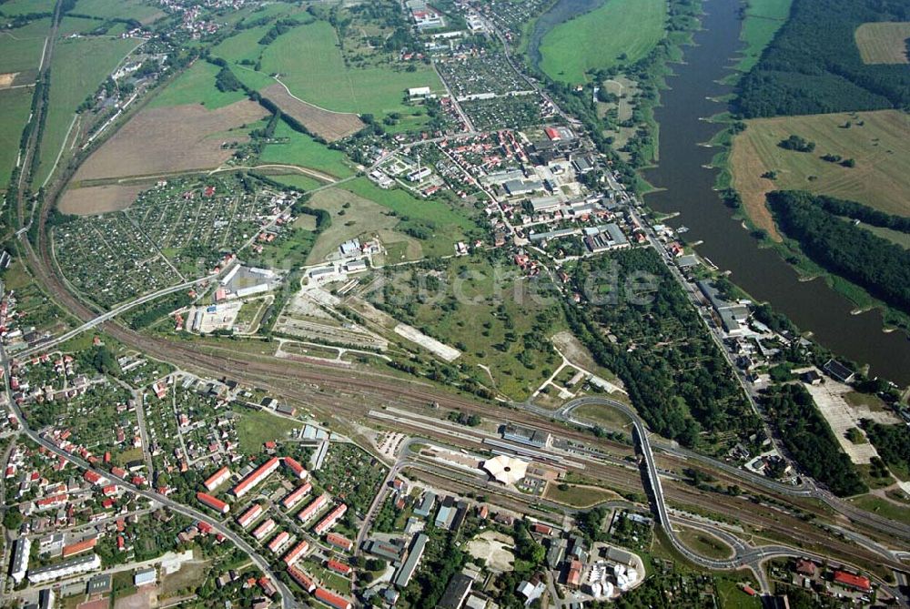 Wittenberg (Sachsen-Anhalt) aus der Vogelperspektive: Bau der Ortsumgehungsstraße - Wittenberg (Sachsen-Anhalt)