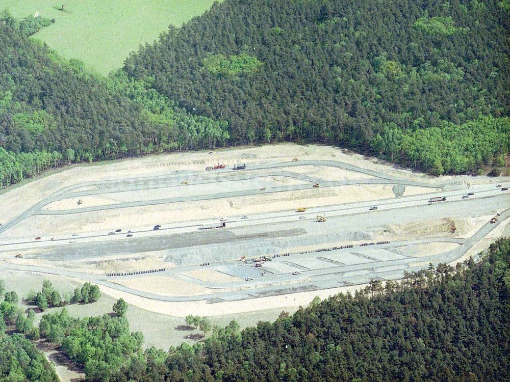 Potsdam - Drewitz von oben - Bau einer Raststätte an der Autobahn zwischen Babelsberg und Drewitz.