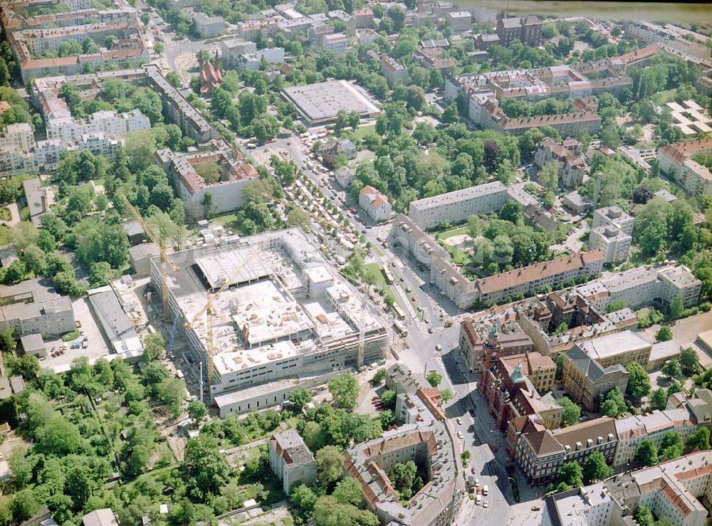 Berlin - Pankow von oben - Bau des Rathauscenters Pankow am Rathaus Berlin-Pankow durch die FUNDUS-Gruppe Köln.