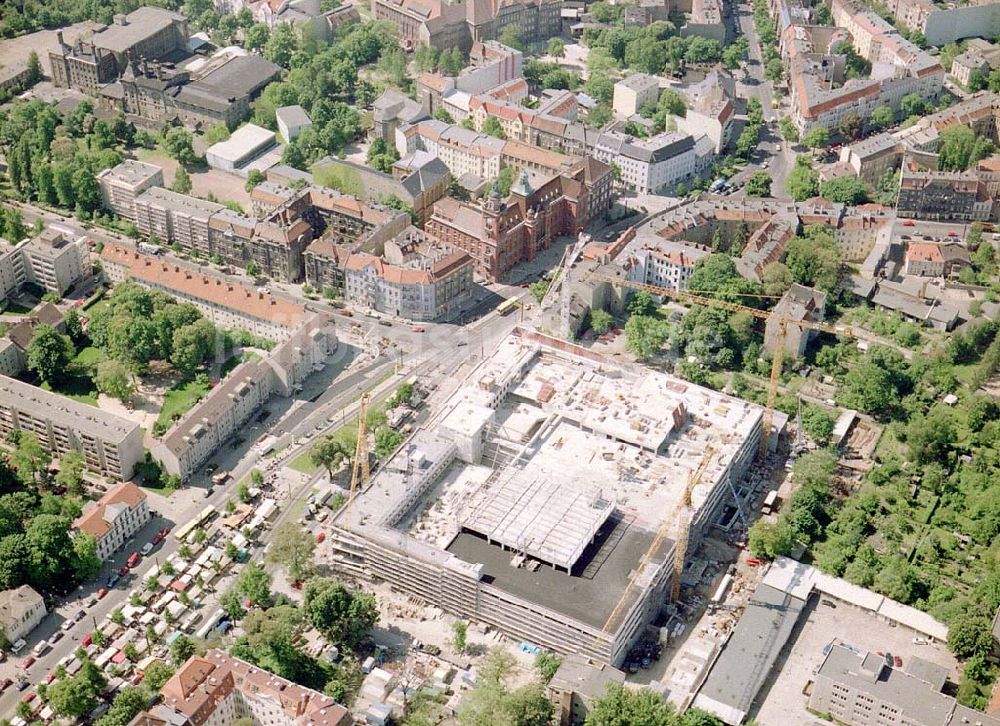 Berlin - Pankow von oben - Bau des Rathauscenters Pankow am Rathaus Berlin-Pankow durch die FUNDUS-Gruppe Köln.