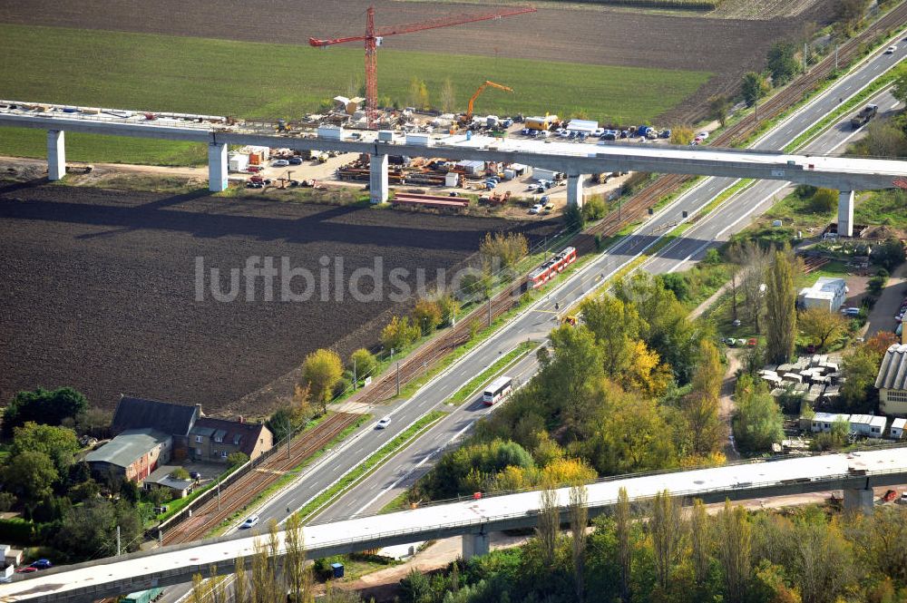 Rattmannsdorf aus der Vogelperspektive: Bau der Saale-Elster-Talbrücke