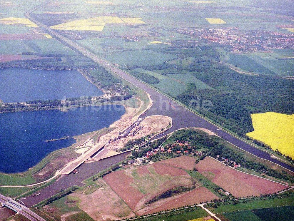 Rothensee aus der Vogelperspektive: Bau der Schleuse Rothensee am Schiffshebewerk Rothensee am Wasserstraßenkreuz Magdeburg.