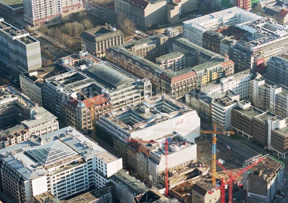 Luftaufnahme Berlin - Bau des Siemens-Centers in der Friedrichstraße / Leipziger Straße in Berlin-Mitte.