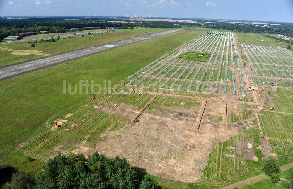 Luftaufnahme Werneuchen - Bau des ? Solarpark Flugplatz Werneuchen ?