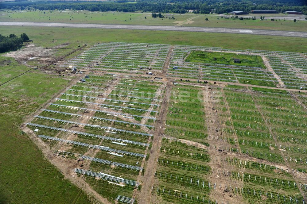 Luftaufnahme Werneuchen - Bau des ? Solarpark Flugplatz Werneuchen ?