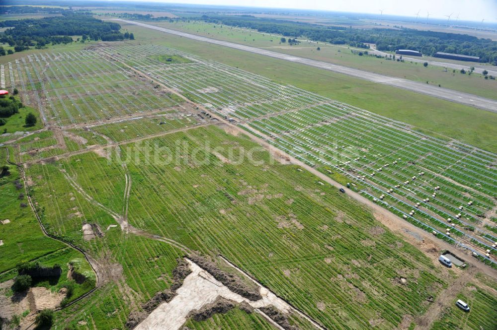 Luftaufnahme Werneuchen - Bau des ? Solarpark Flugplatz Werneuchen ?