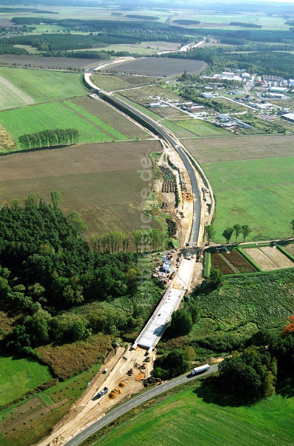 Luftbild Belzig - Bau der östlichen Ortsumgehungsstraße in Belzig