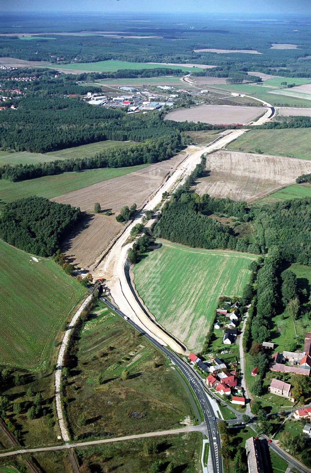 Belzig aus der Vogelperspektive: Bau der östlichen Ortsumgehungsstraße in Belzig