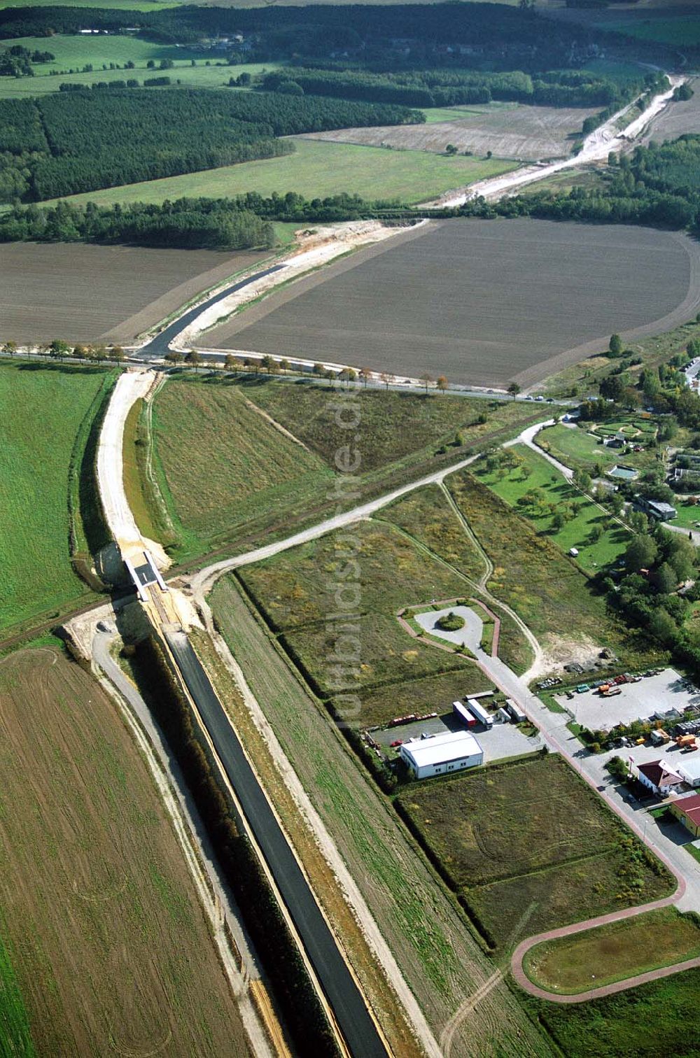 Belzig von oben - Bau der östlichen Ortsumgehungsstraße in Belzig